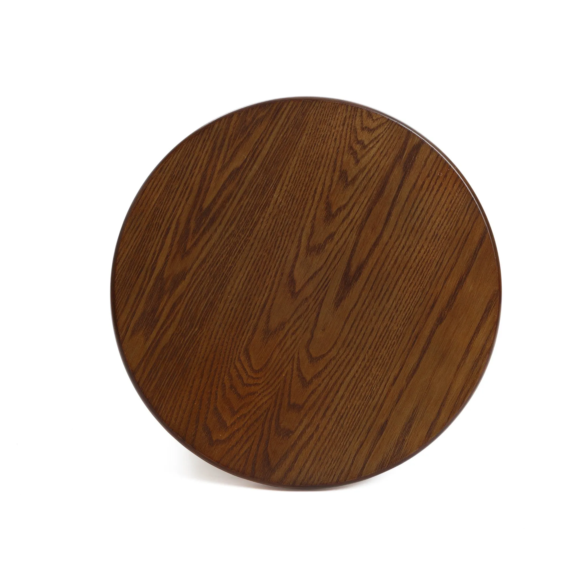 Walnut finish round wood side table
