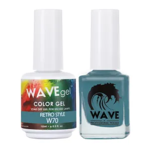 Wave Simplicity 2-In-1 Matching Duo Set / 1 Gel Polish 0.6 oz.   1 Lacquer 0.5 oz. / #070 Retro Style - 22698