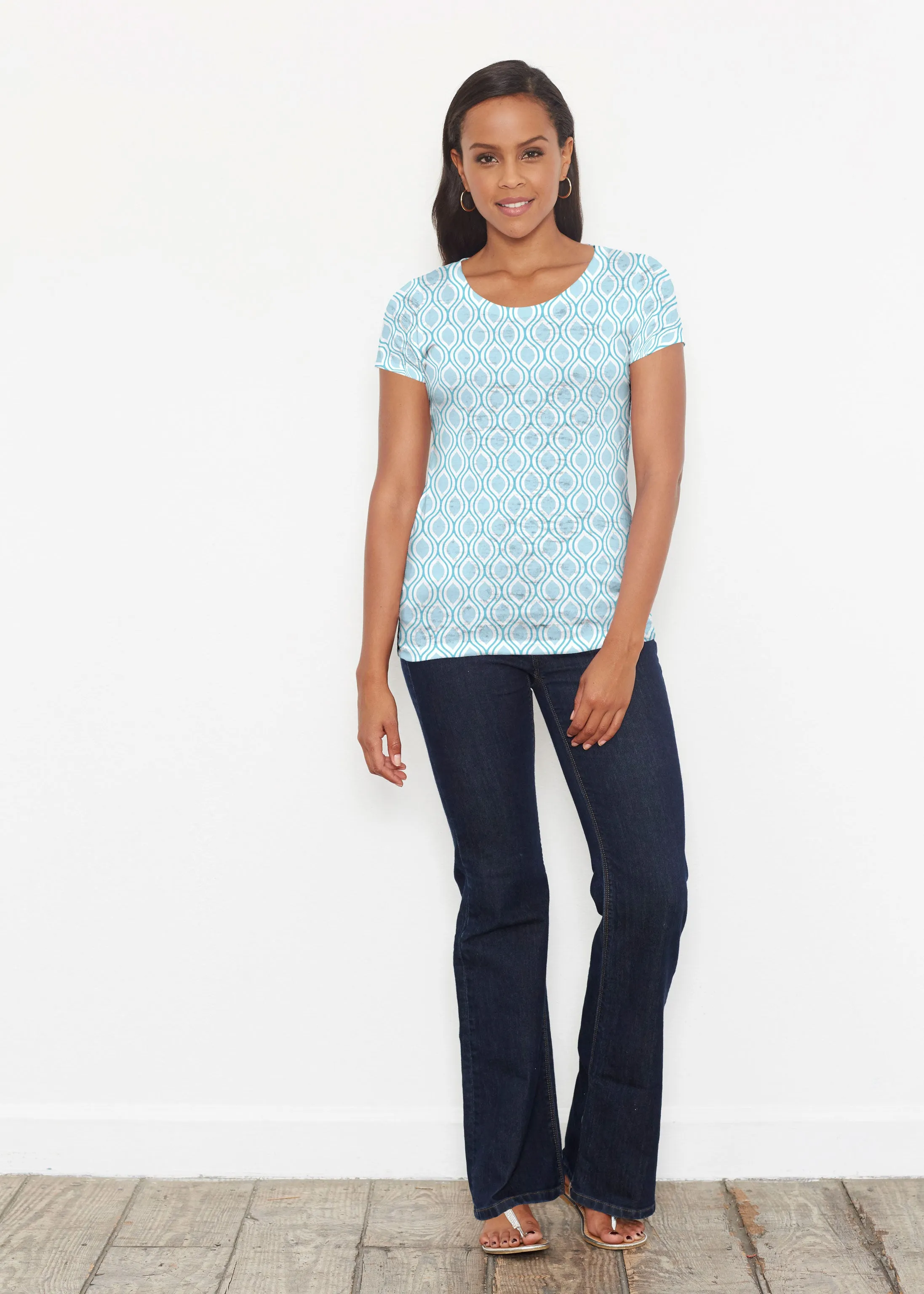 Waves of Sherbet (25072) ~ Short Sleeve Scoop Shirt