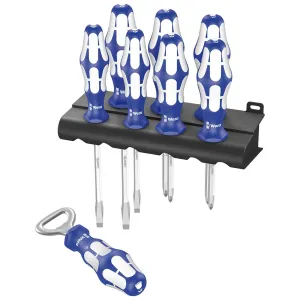 Wera Kraftform Sports Edition Scotland Screwdriver Set Bottle Opener and Rack 8 Pieces