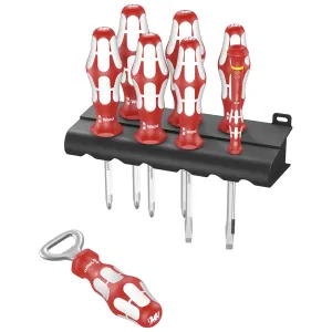 Wera Kraftform Sports Edition Wales Screwdriver Set Bottle Opener and Rack 8 Pieces