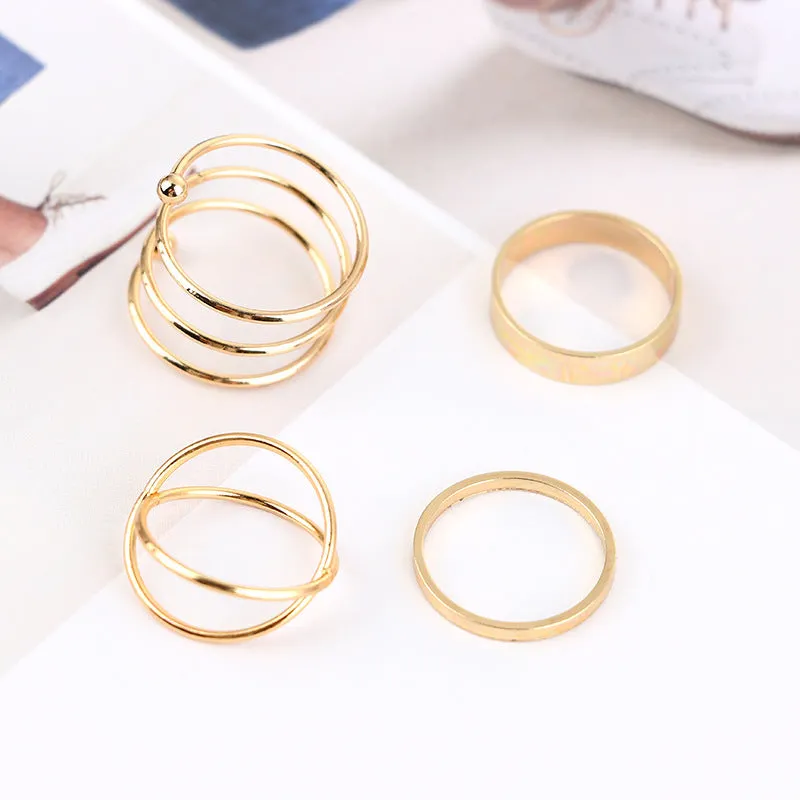 Western 6 Pcs Cubic Knuckle Band Rings