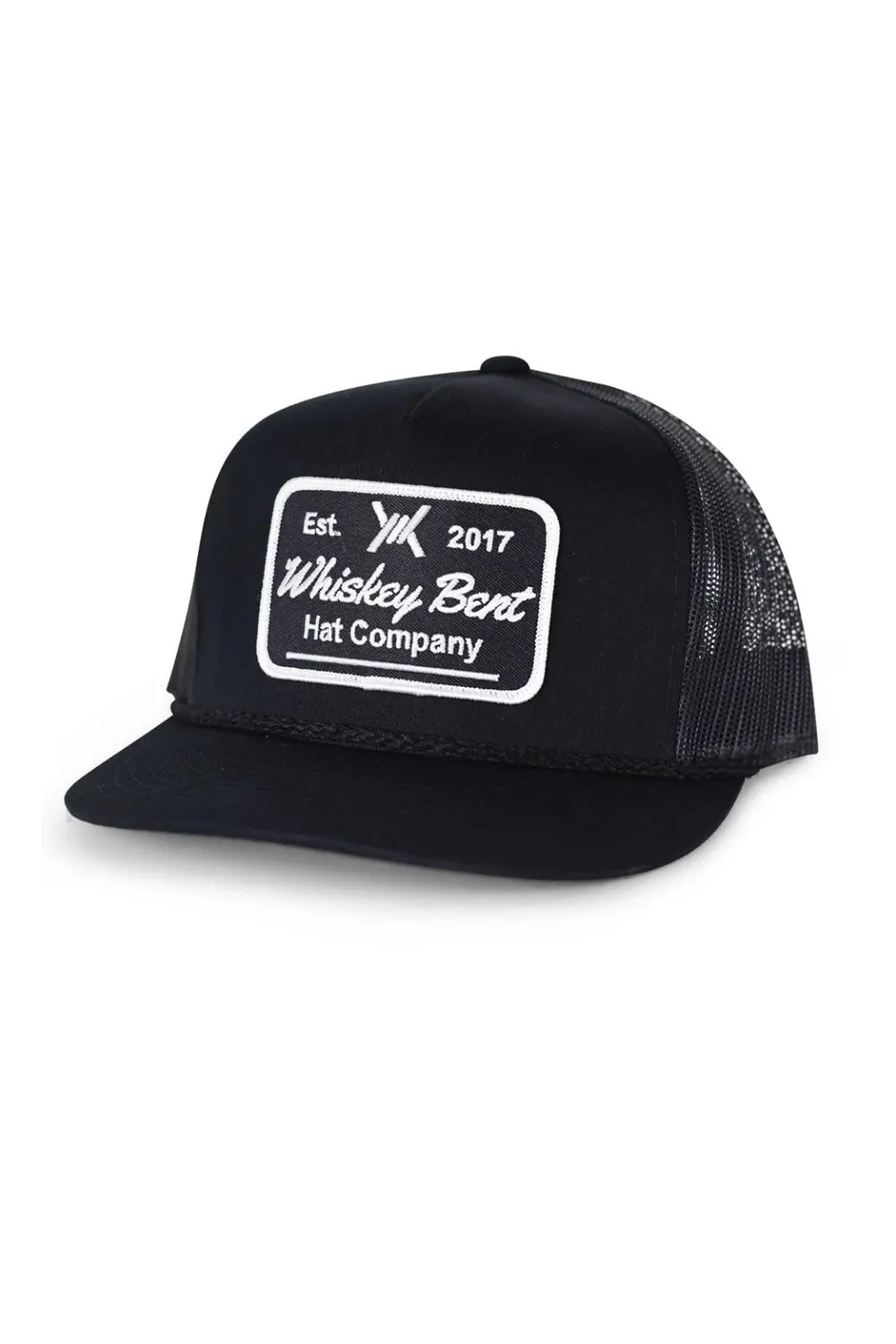 Whiskey Bent Black Top Trucker Hat for Men in Black | BLKTOP
