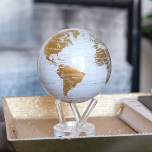 WHITE AND GOLD MOVA GLOBE 6"