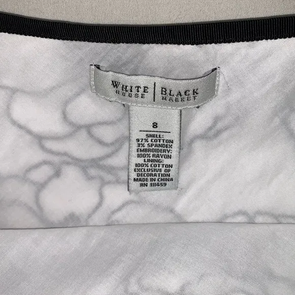 White House WHBM Skirt Women’s 8 Floral Full Skirt Flowy Embroidered Lightweight