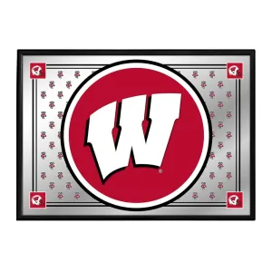 Wisconsin Badgers: Team Spirit - Framed Mirrored Wall Sign