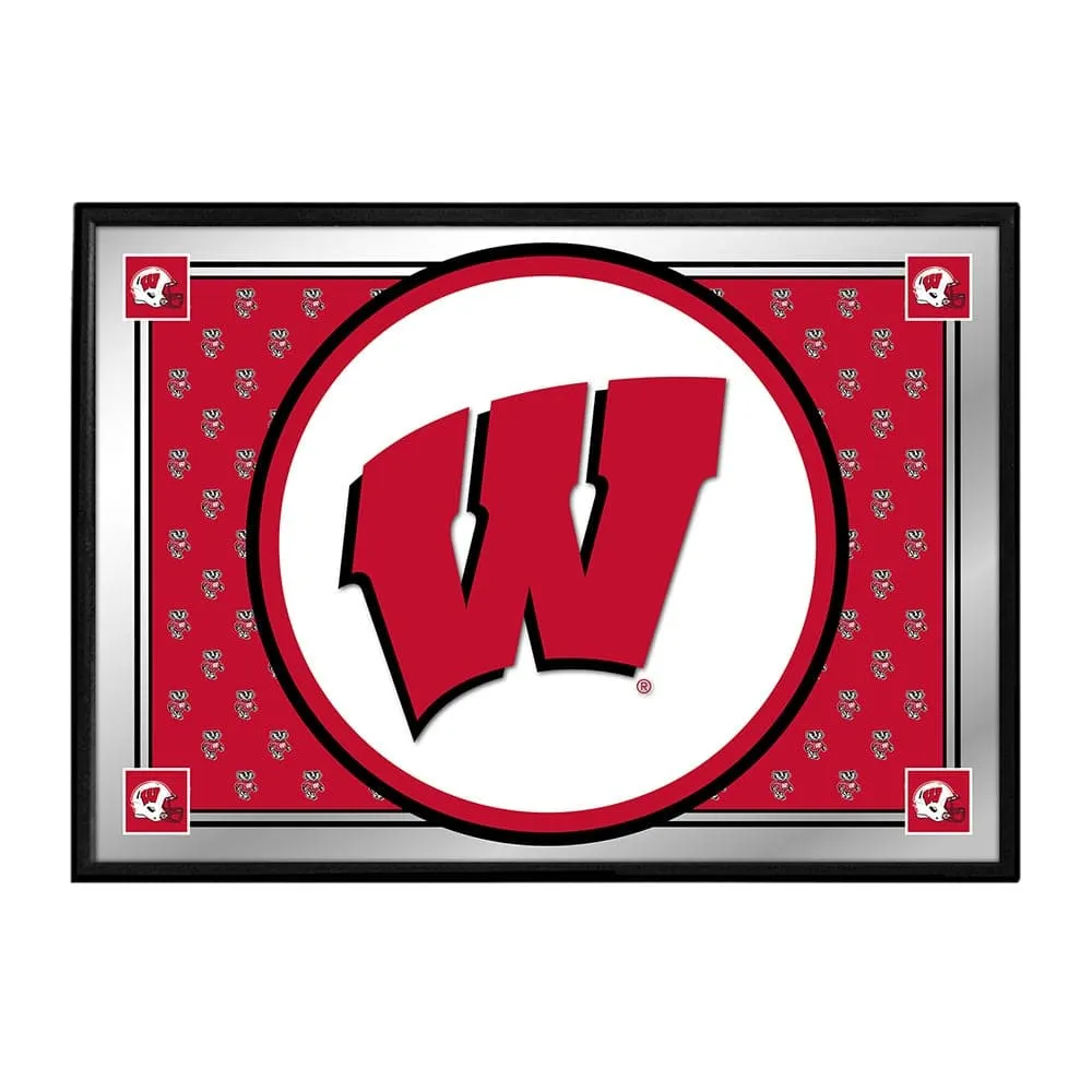 Wisconsin Badgers: Team Spirit - Framed Mirrored Wall Sign