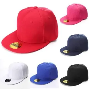 Women Retro Vintage Plain Snap Back Hats Flat Peak Caps Funky Cool Baseball Hat