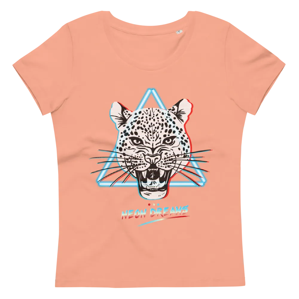 Women's fitted eco tee Retro Wave Leopard