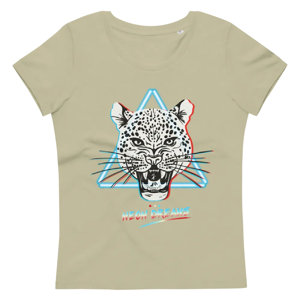 Women's fitted eco tee Retro Wave Leopard