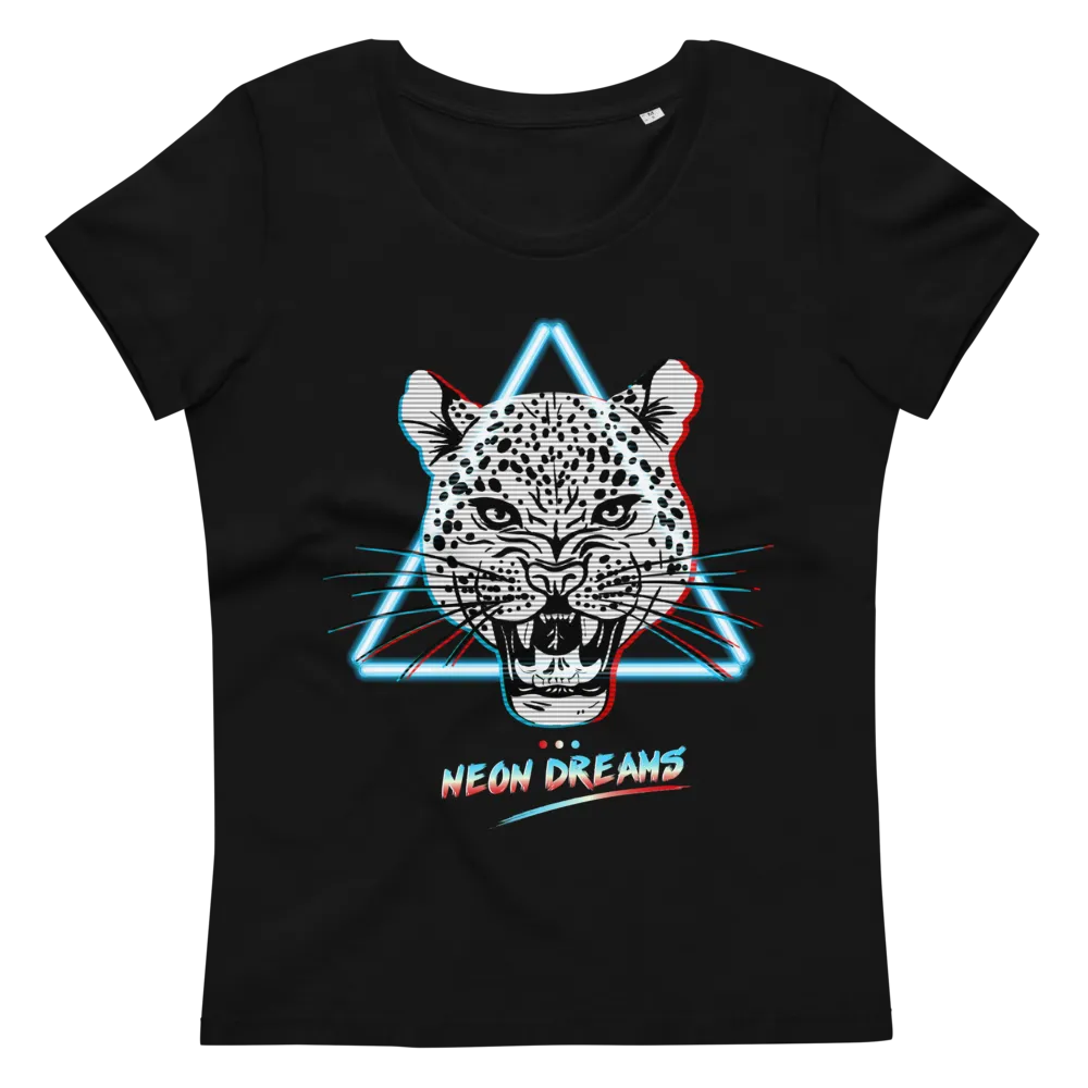 Women's fitted eco tee Retro Wave Leopard