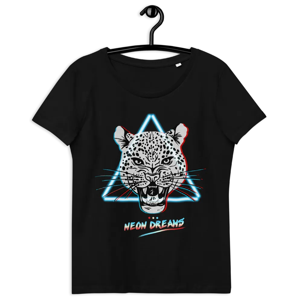 Women's fitted eco tee Retro Wave Leopard