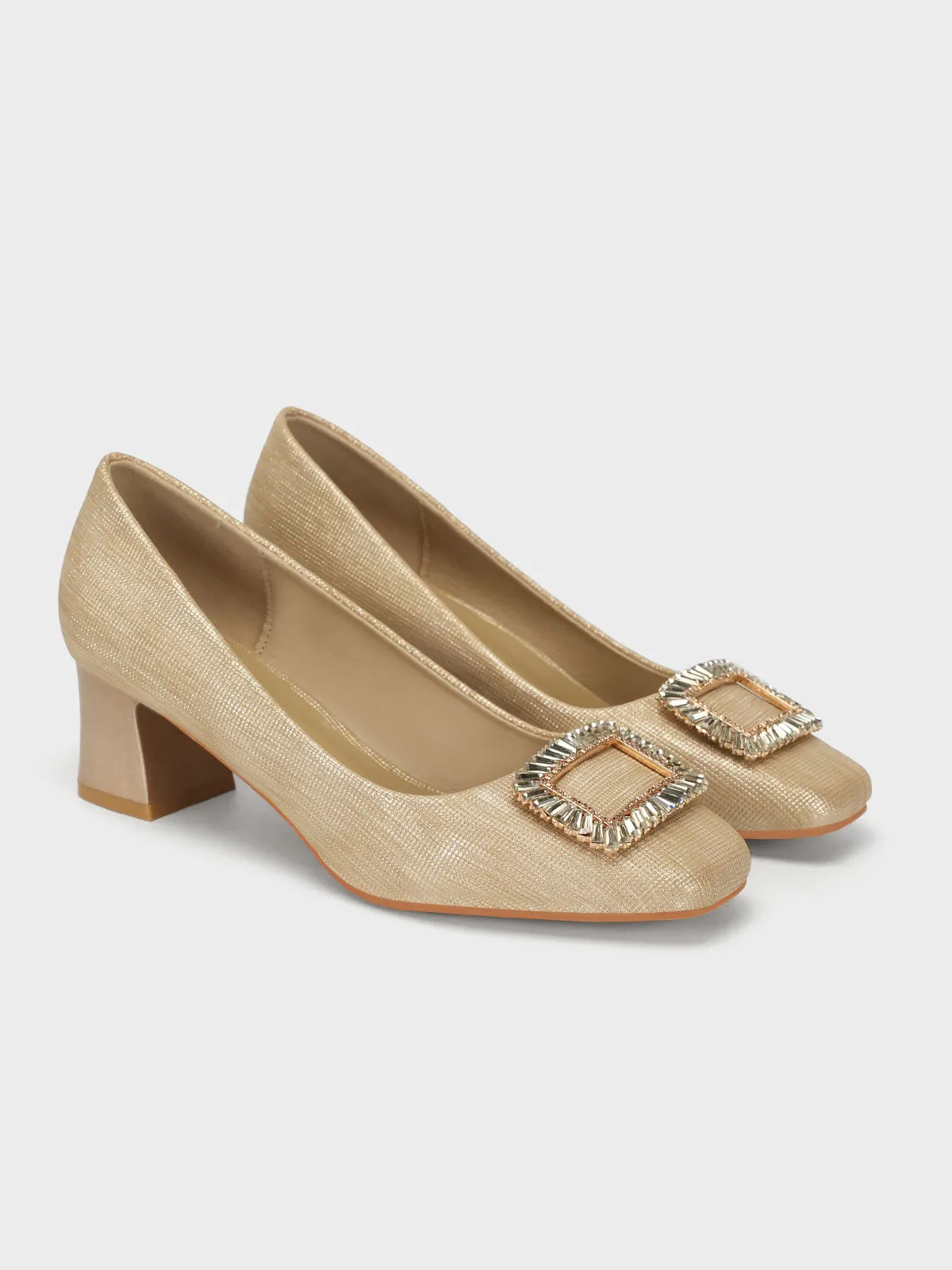 Women's "RAGNAR" Decorated Block Heel Courts