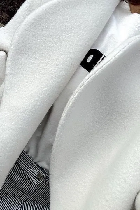 Woolen placket design cardigan jacket
