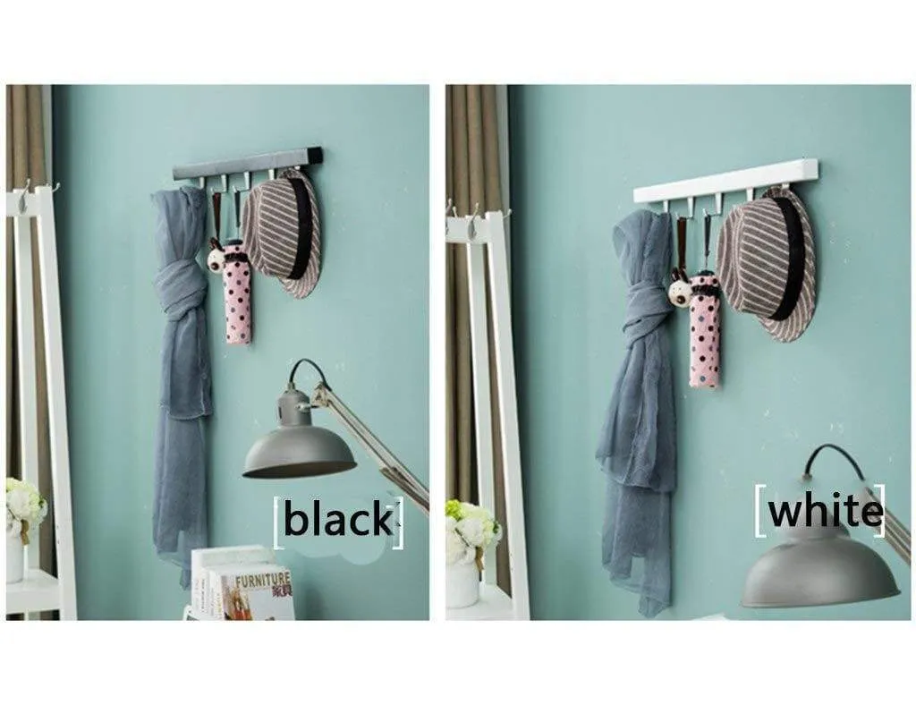 XQY Drying Rack Hangers Coat Racks Coat Rack Wall Hanging Solid Wood Stainless Steel Hook up Entrance Doorway Simple and Modern Clothes Rack,White