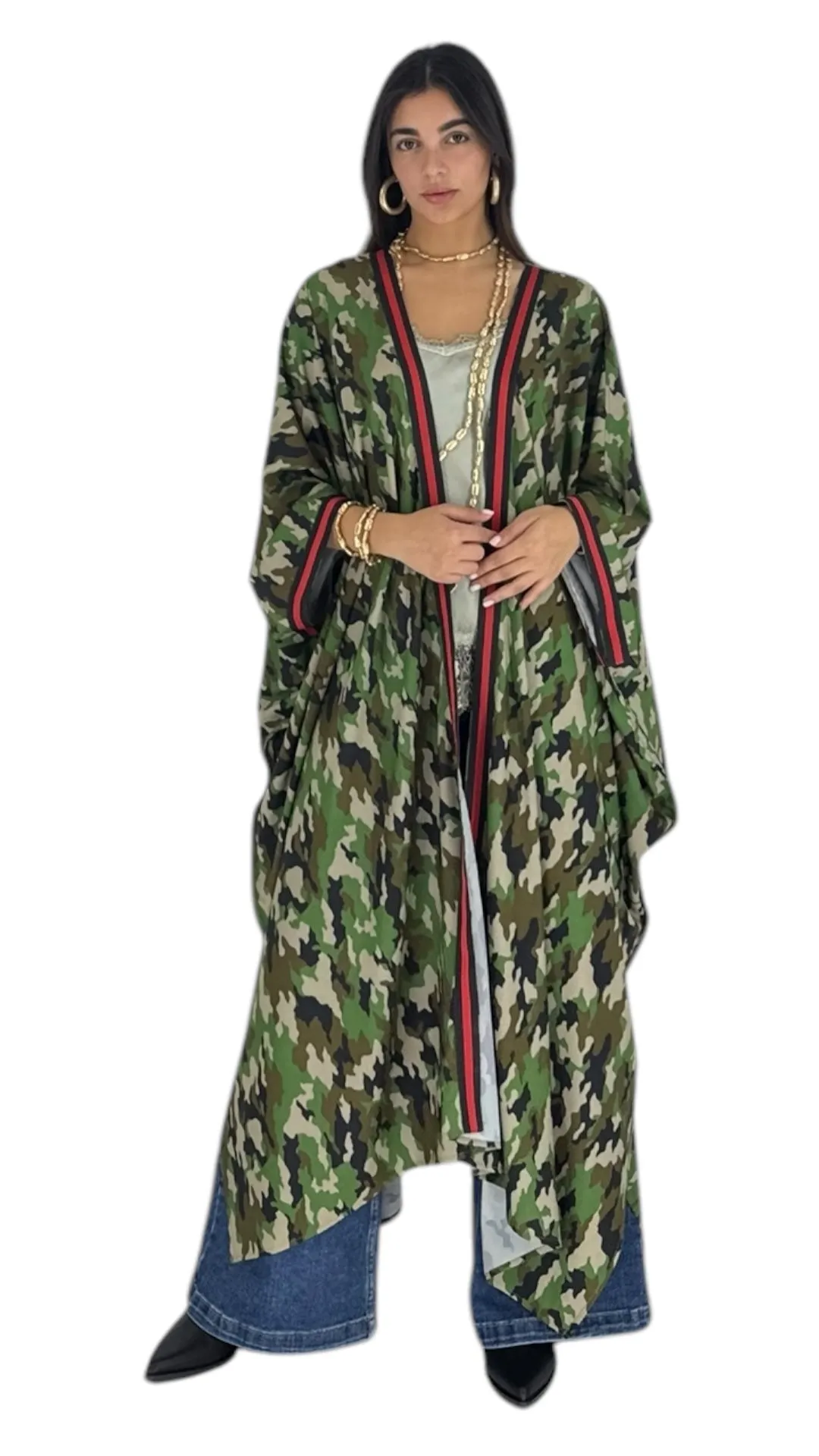 Yara army print abaya