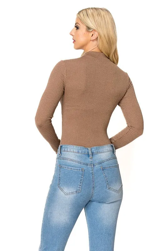 ZIp-Up Rib Bodysuit